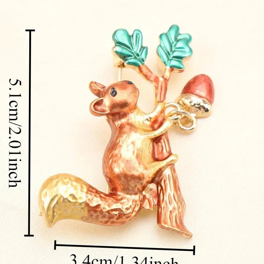 Luxury Classic Squirrel Brooch Pin Jewelry Gift for Men Women