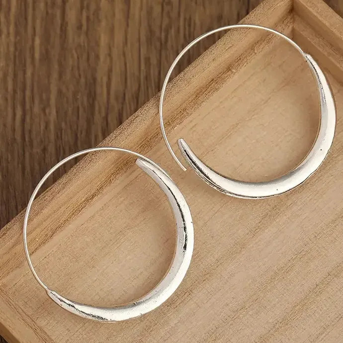 Chic Bohemian Zinc Alloy Drop Hoop Earrings for Women Stylish Minimalist Gift