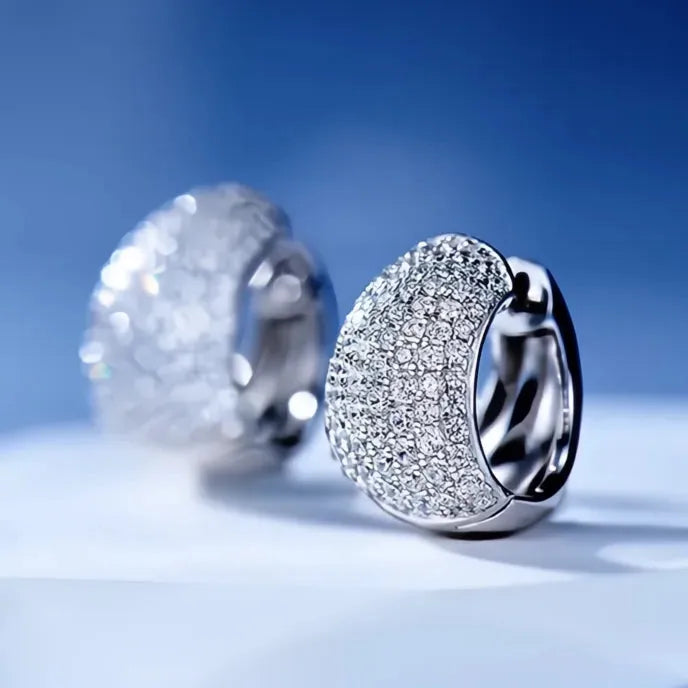 Dainty Small Copper Alloy Hoop Earrings for Women Luxury Pave Cubic Zirconia Half Circle Jewelry