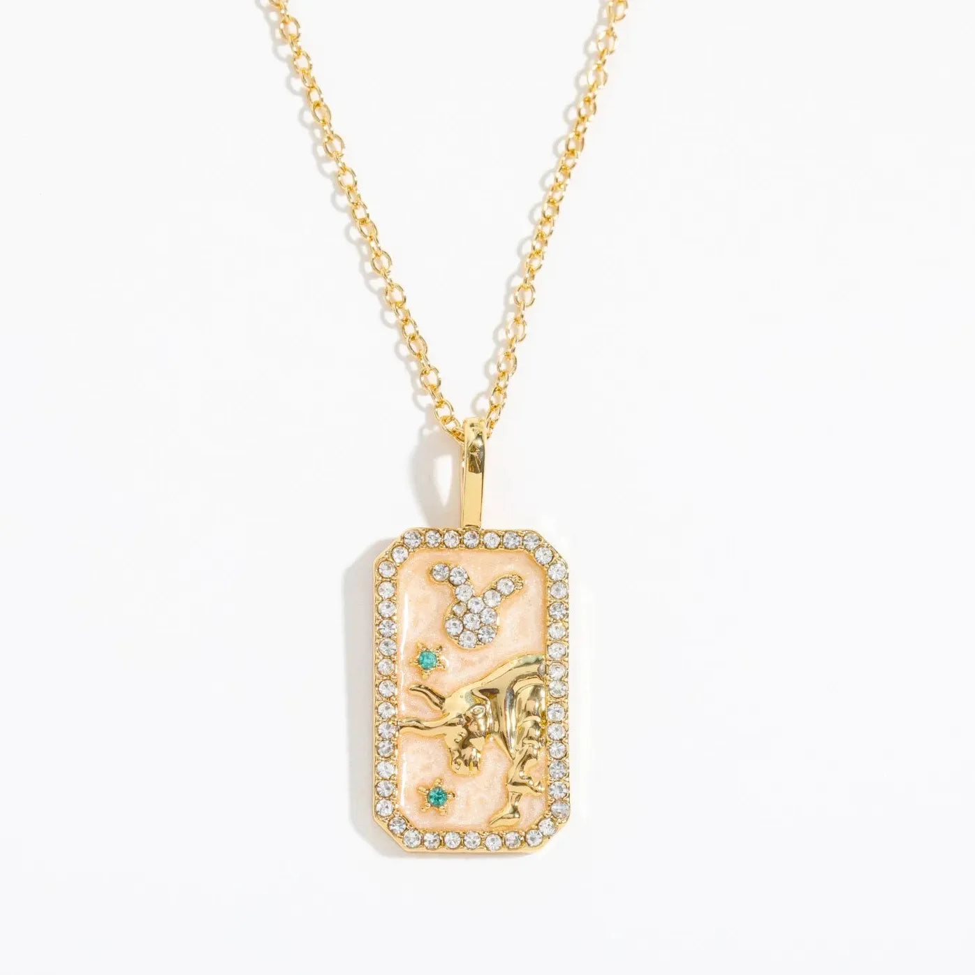 Stainless Steel 12 Constellation Necklace White Shell Zircon Punk Jewelry Pendant