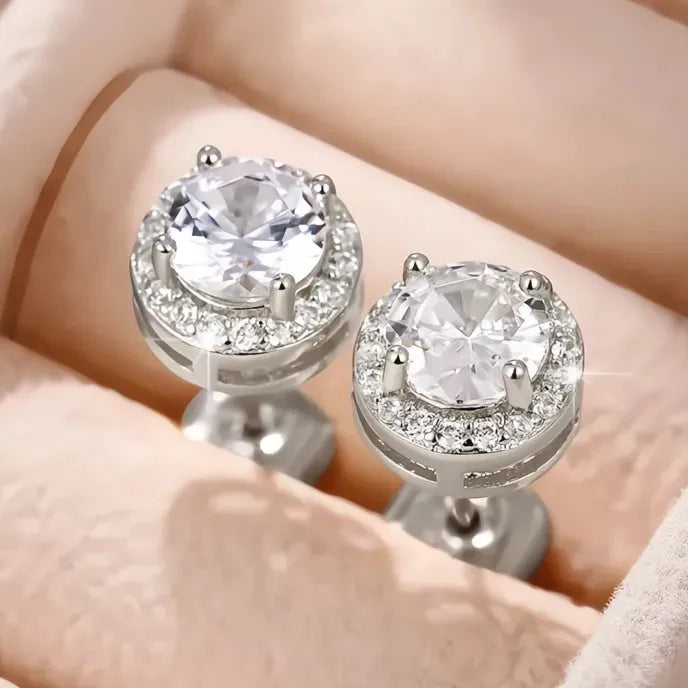 Women’s Geometric Square & Round Cubic Zirconia Stud Earrings Copper Alloy Jewelry