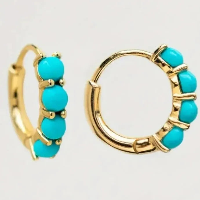 Simple Exquisite Gold Hoop Earrings Zinc Alloy Jewelry for Women