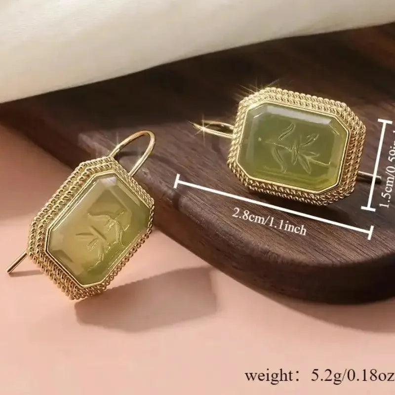Elegant Retro Copper Geometric Pendant Earrings for Ladies Wedding Jewelry Gifts