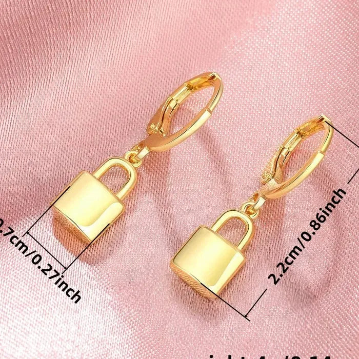 Punk Gothic Zinc Alloy Keylock Pendant Earrings for Men and Women Hip-Hop Jewelry