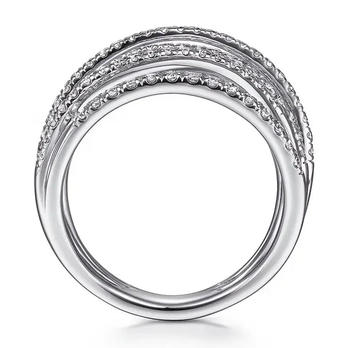 Brass Zirconia Pave Cross Wedding Band Luxury Fashion Ring Gift for Her