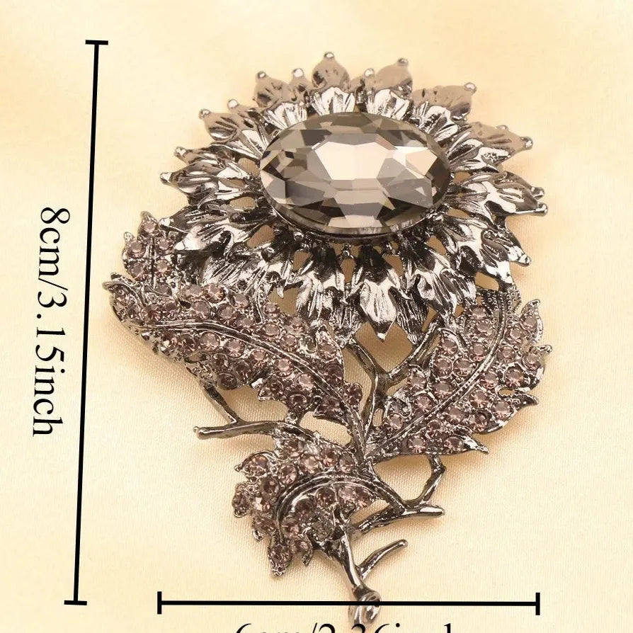 Classic Sunflower Brooch Pin Jewelry Gift for Men & Women