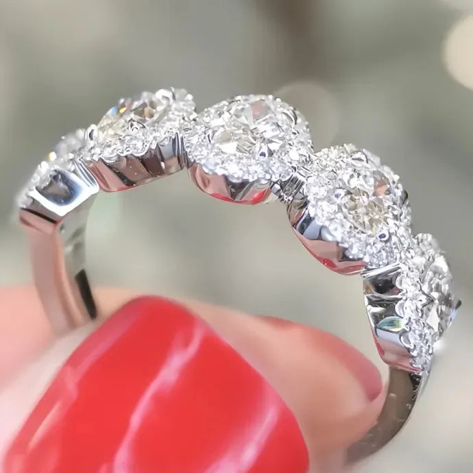 Luxury Oval Cubic Zirconia Brass Women’s Fashion Party Wedding Ring