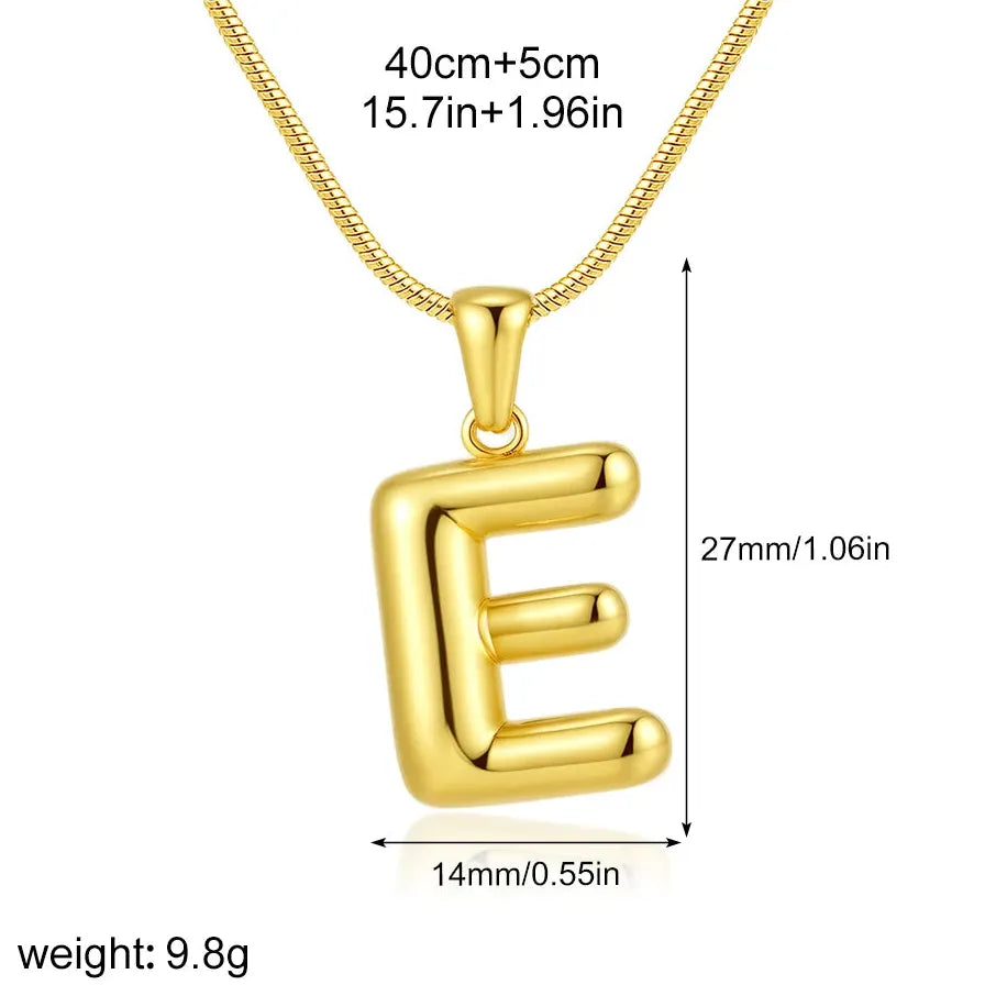 18k Gold Plated Stainless Steel Alphabet Initial Pendant Necklace A-Z for Women