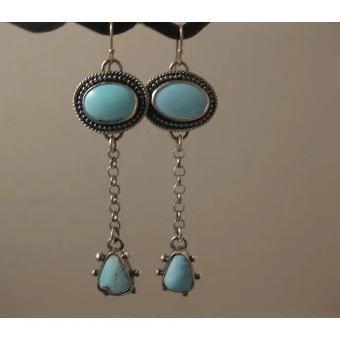 Vintage Bohemian Round Geometric Long Chain Pendant Earrings Zinc Alloy Jewelry