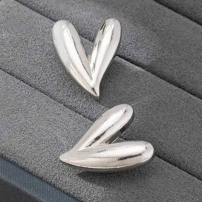 Heart Shape Leopard Print Stud Earrings Metal Fashion Jewelry Gift
