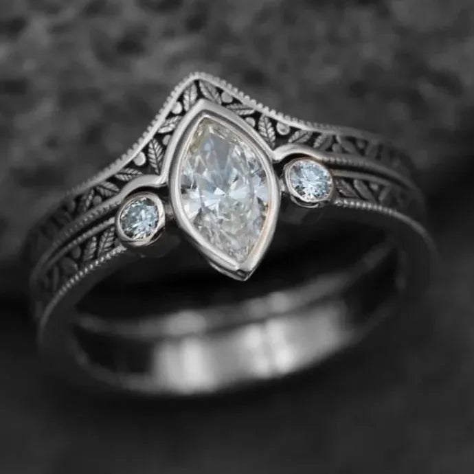 Revivalism Imitation Crystal Zircon Women Wedding Party Ring Fine Gift