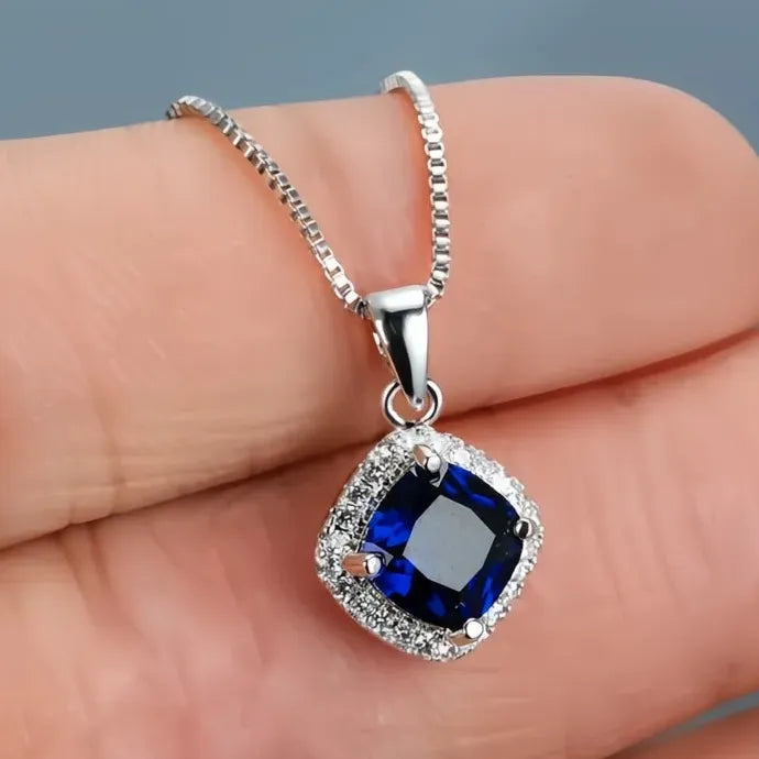 Elegant Cubic Zirconia Geometric Pendant Necklace for Women Wedding Copper Alloy