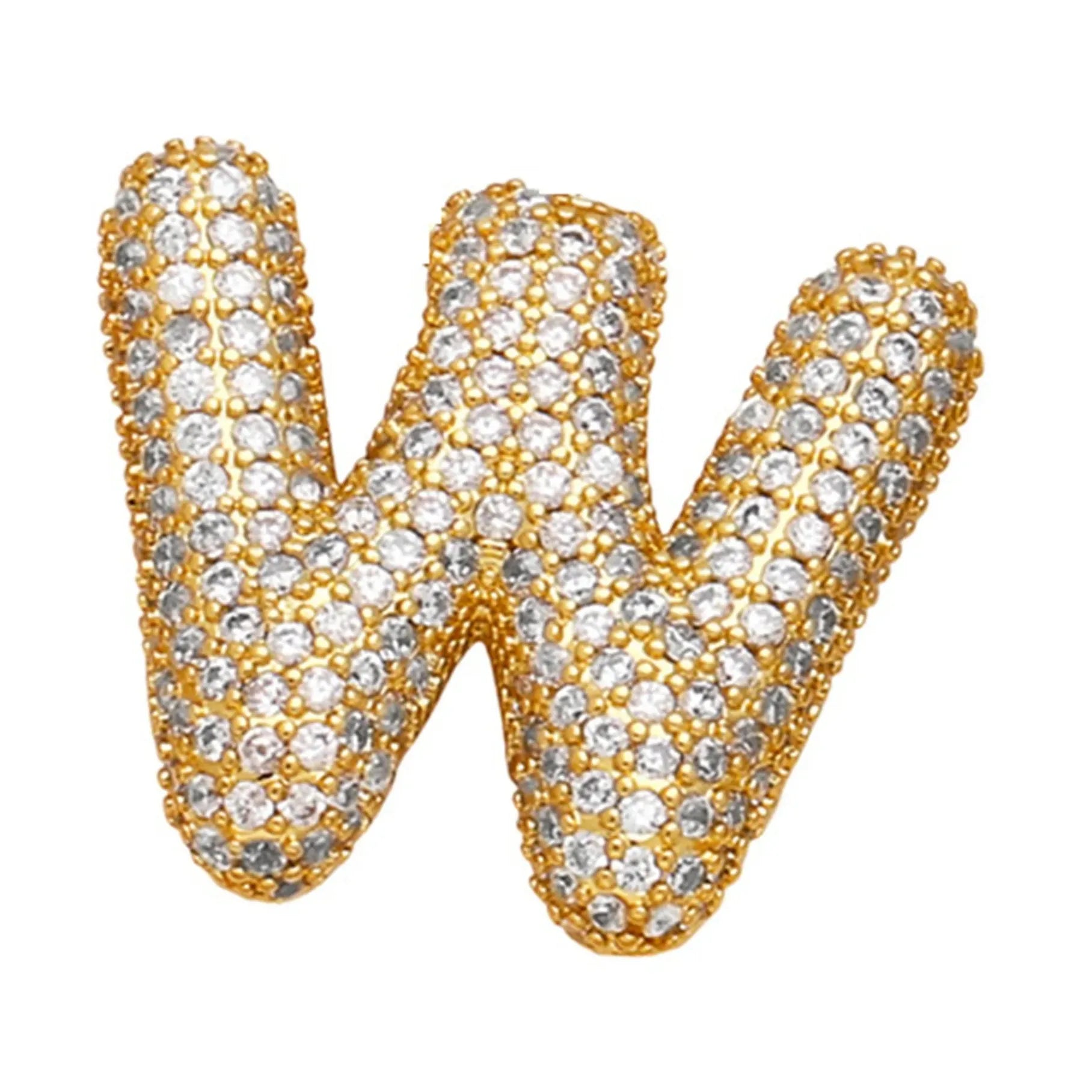2026 Stainless Steel Bubble Letter A-Z Necklace Cubic Zirconia Pendant Women Girls