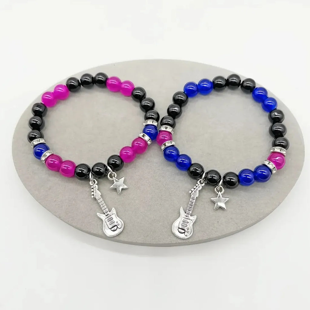 2Pcs Acrylic Couple Beads Bracelets Matching Friends TV Girl Gift