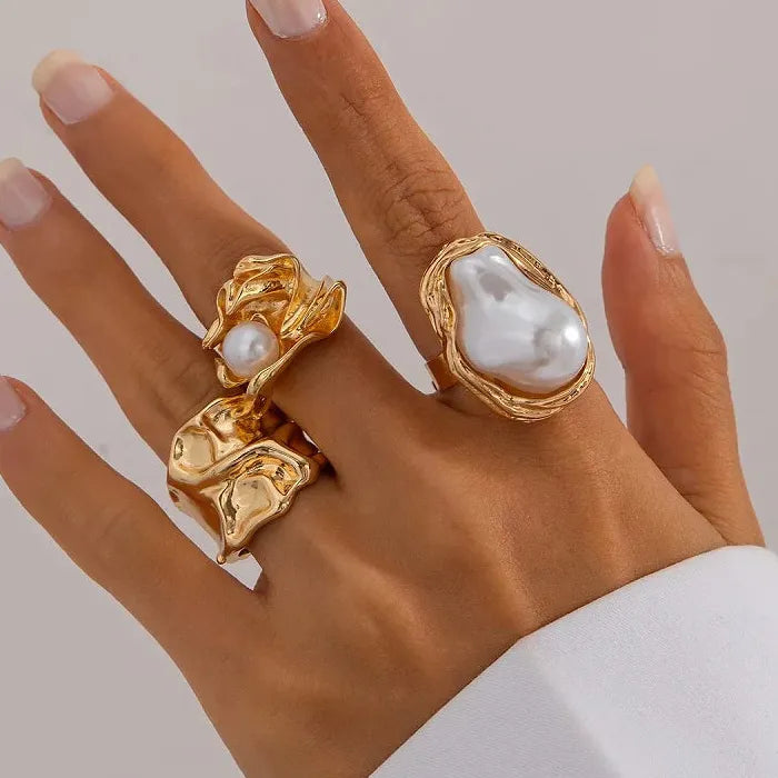 6Pcs Vintage Gold Starfish Pearl Knuckle Rings Set for Women Jewelry