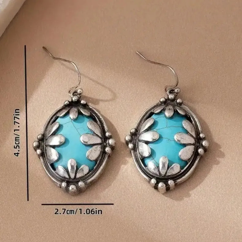 Vintage Copper Water Drop Earrings with Imitation Stone for Brides Wedding Jewelry