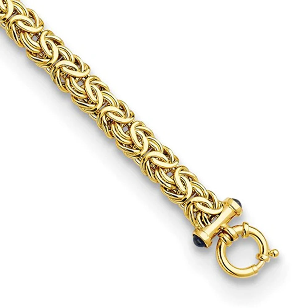 18K Gold Plated Braided Bracelet 8” 925 Sterling Silver Men Women