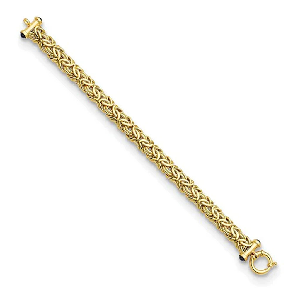18K Gold Plated Braided Bracelet 8” 925 Sterling Silver Men Women