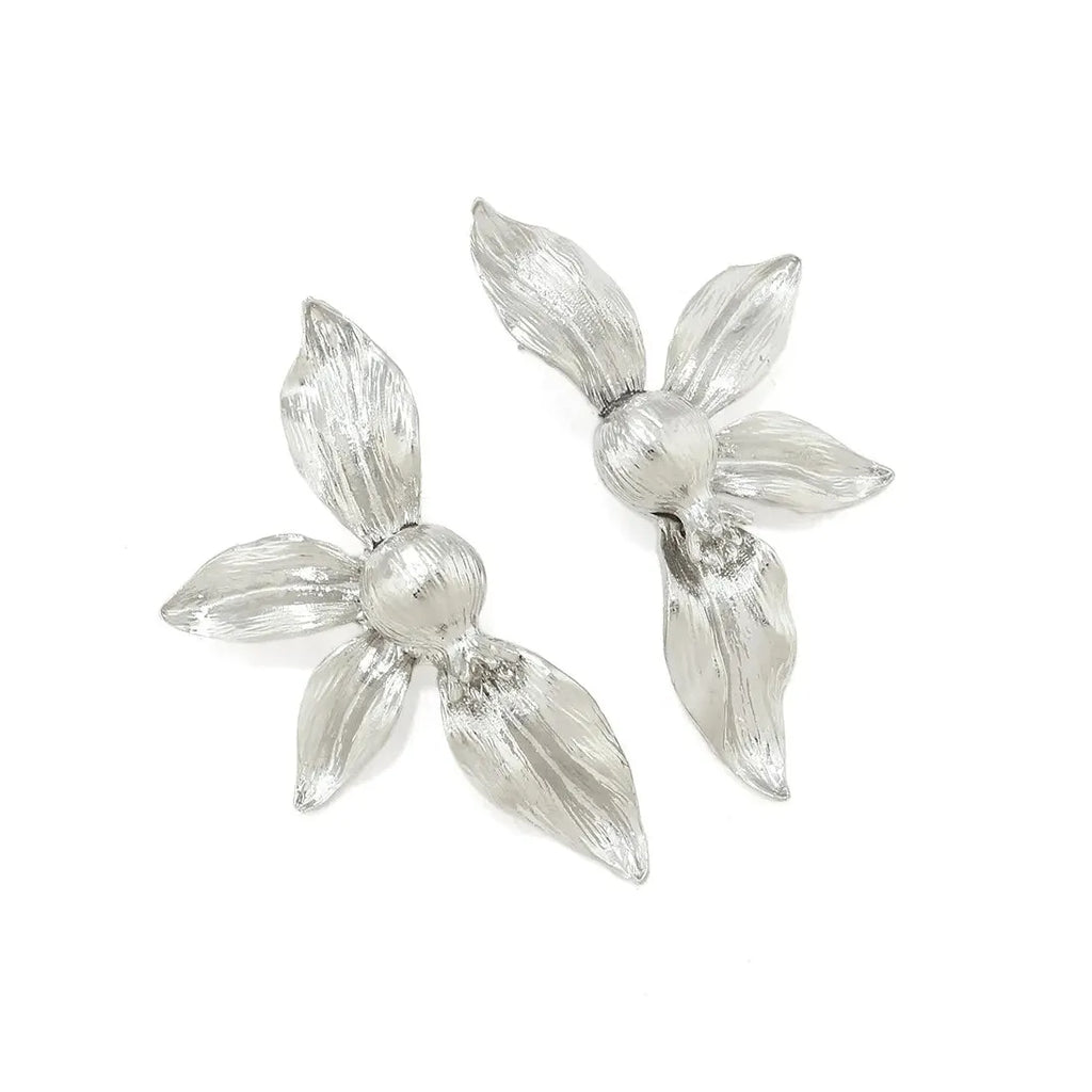 Retro Personalized Large Flower Earrings for Women Vintage Petal Drop Jewelry