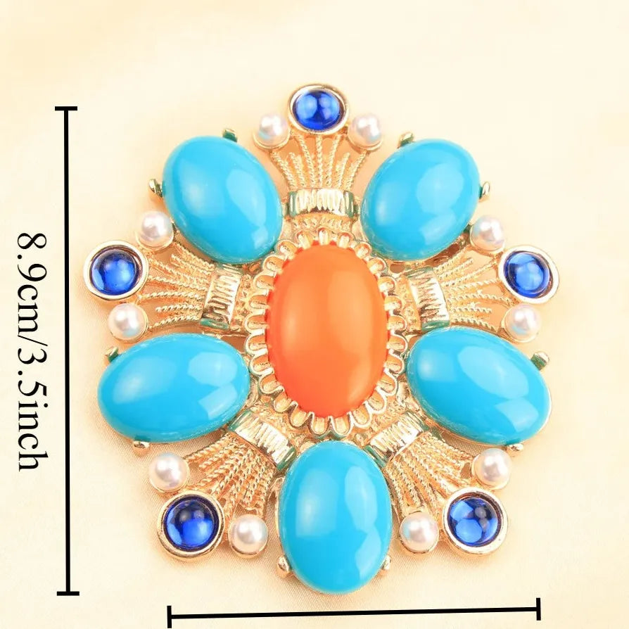 Heavy Duty Openwork Flower Brooch Pin for Men and Women Classic Style