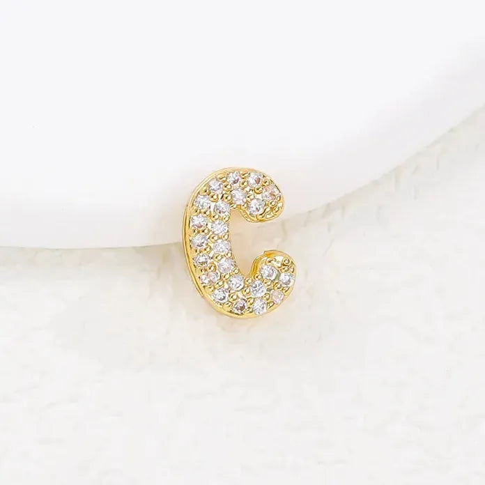 18K Gold Plated Zircon Initial Necklace Women Mini Alphabet Choker Gift