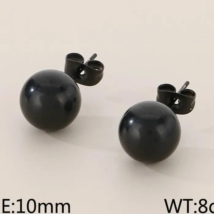 Gold Stainless Steel Hollow Ball Stud Earrings for Women Wedding Jewelry