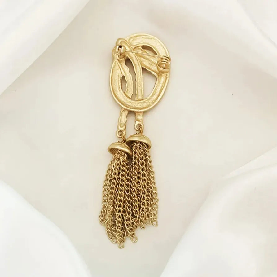 Classic Flower Tassel Brooch Pin Jewelry Gift for Men & Women