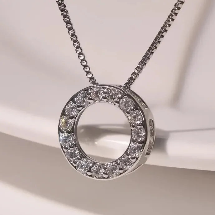 Trendy Geometric Cubic Zirconia Necklace Copper Alloy Clavicle Chain Women