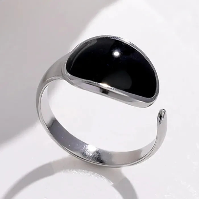 Adjustable Vintage White Dripping Oil Geometric Ring for Women 2023 Trendy Jewelry