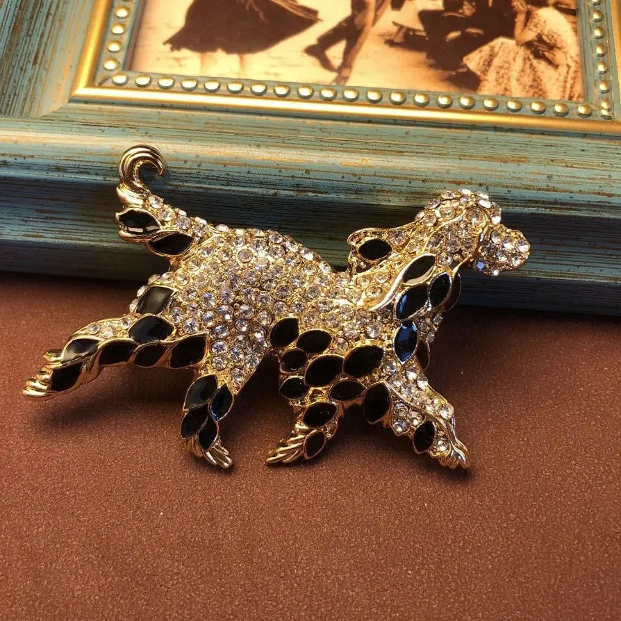 Luxury Classic Poodle Brooch Animal Pin Jewelry Gift for Women