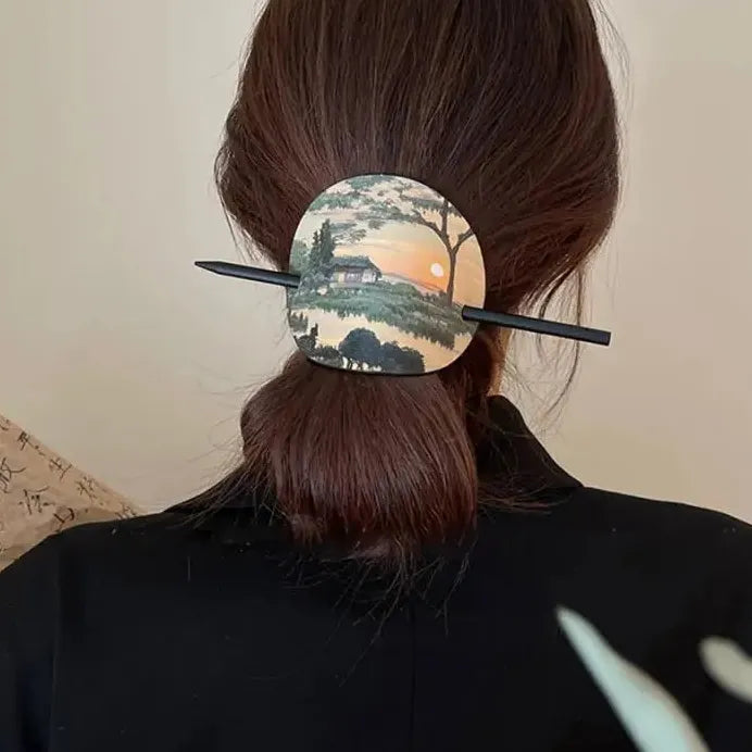 Vintage Chinese Style Wooden Hair Stick for Women Hanfu Cheongsam Accessory