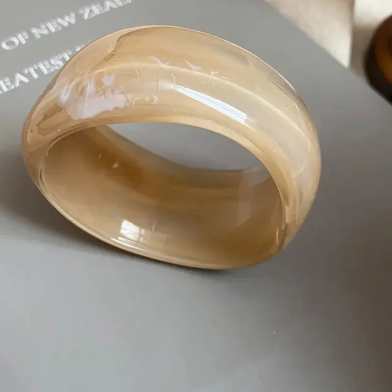 Vintage Irregular Wide-Face Bangle Bracelet Forest Design Jewelry Gift