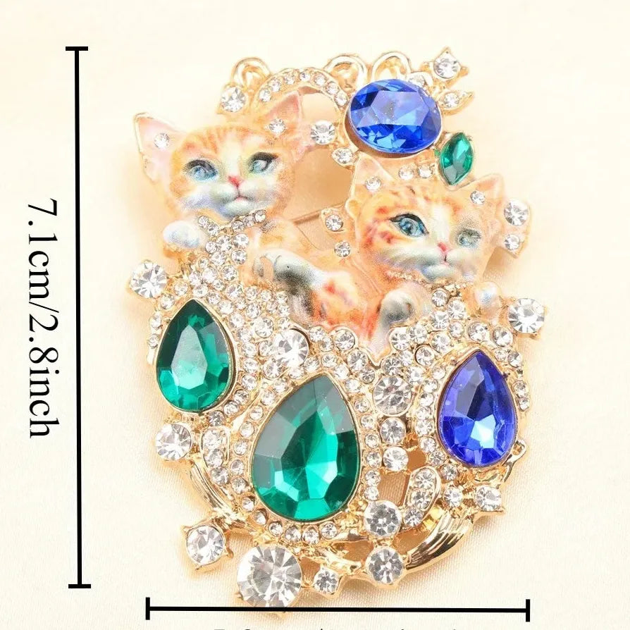 Vintage Cat Brooch Pin Classic Jewelry Gift for Men and Women