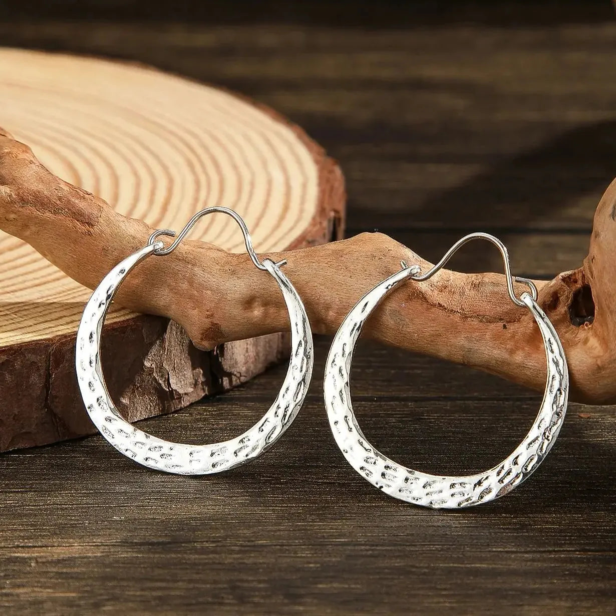 Retro Style Large Zinc Alloy Hoop Earrings for Women Party Jewelry Gifts