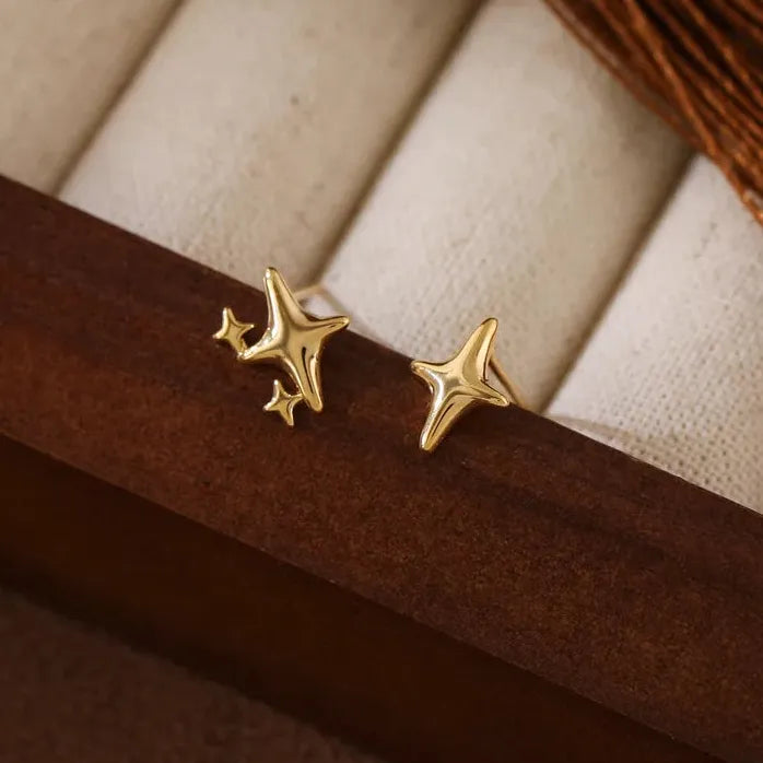 Vintage Gold Starfish Stud Earrings for Women Ocean Jewelry Celestial Gift