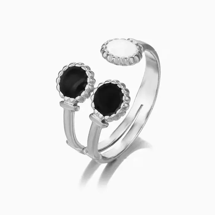 Adjustable Geometric Titanium Steel Ring for Women Wedding Gift Jewelry Accessory