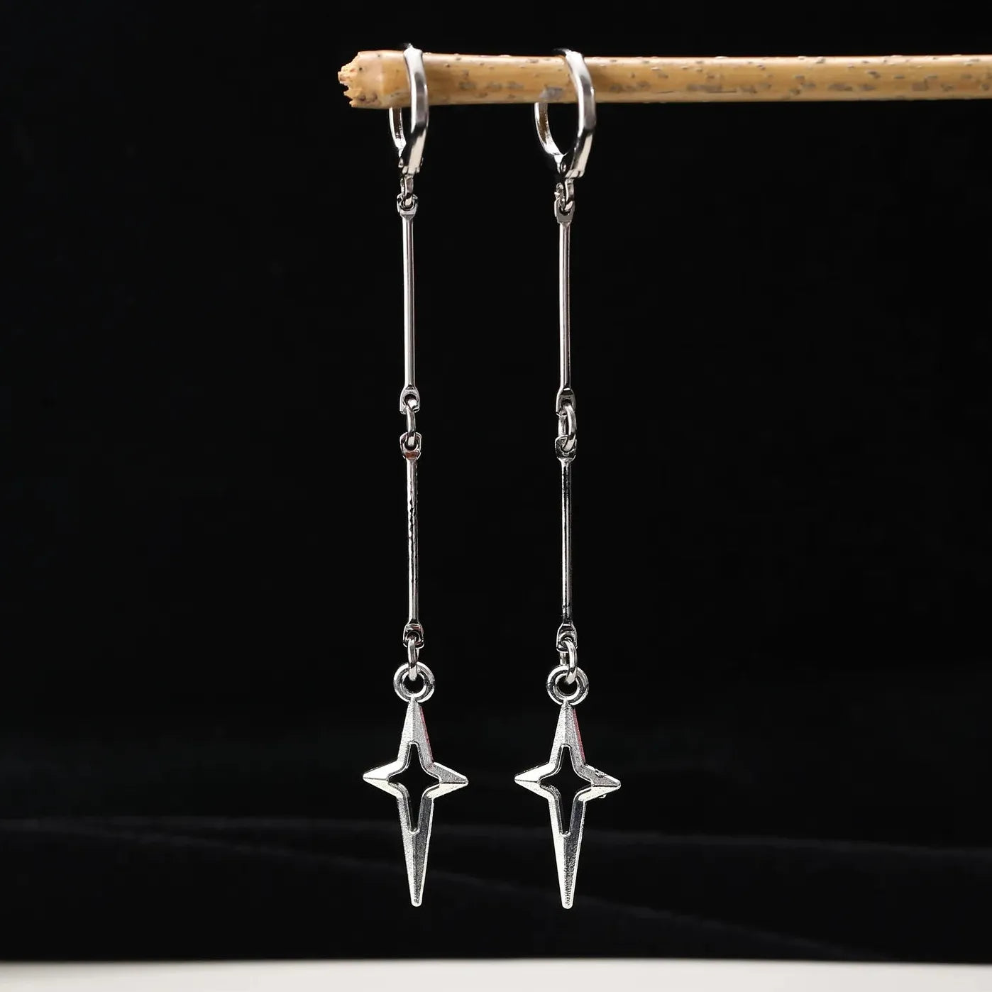 Y2K Punk Four Pointed Star Stud Earrings for Women Gothic Jewelry