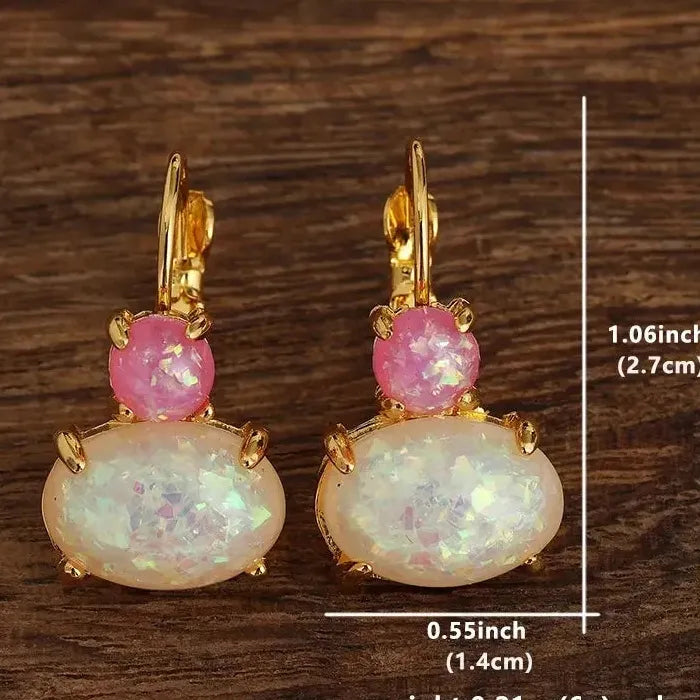 Simple Exquisite Gold Drop Earrings Resin Zinc Alloy Women's Jewelry Hot Sale