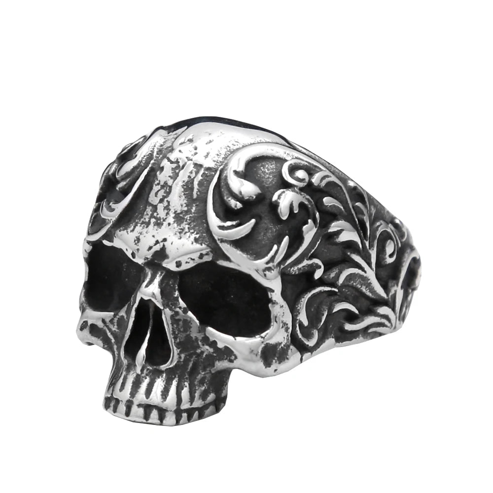 Punk Vintage Gothic Skull Ring Stainless Steel Unisex Fashion Amulet Jewelry