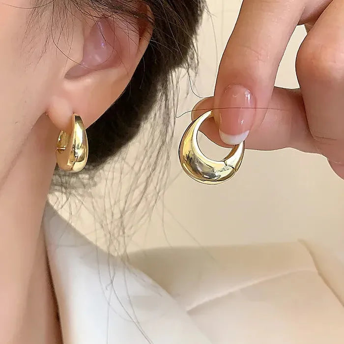 Geometric Copper Hoop Earrings Round Circle Punk Jewelry Gifts 2026