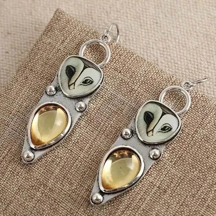 Silver Color Women's Dangle Earrings with Shiny CZ Stone Resin Drop Jewelry Gift