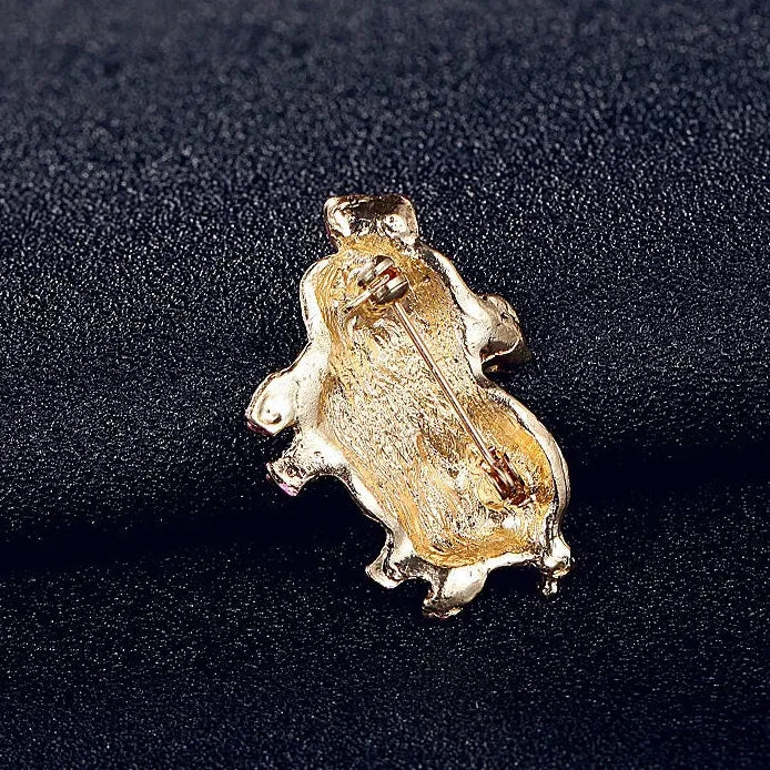 Retro Pink Pig Rhinestone Crystal Animal Brooch Pin for Women
