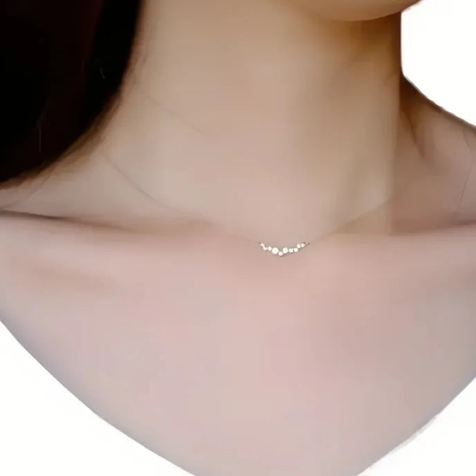 Trendy Pendant Necklace for Women with Shiny Cubic Zirconia Wedding Band Charm Jewelry