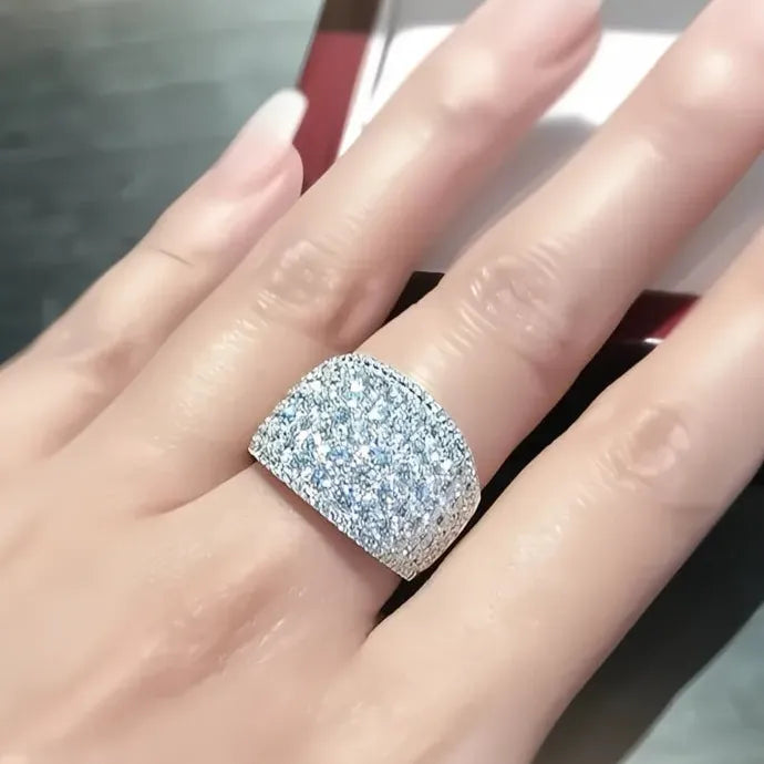 Bling Bling Silver Cubic Zirconia Women’s Wedding Engagement Ring Party