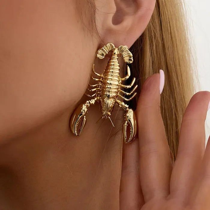Geometric Lobster Crab Drop Earrings for Women Zinc Alloy Jewelry Gift