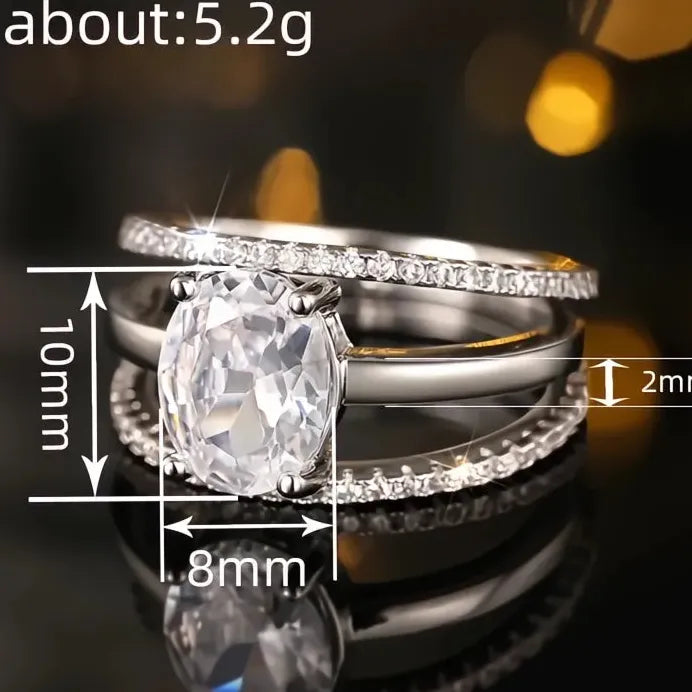 Women Bridal CZ Cubic Zirconia Ring Set Wedding Jewelry Collection