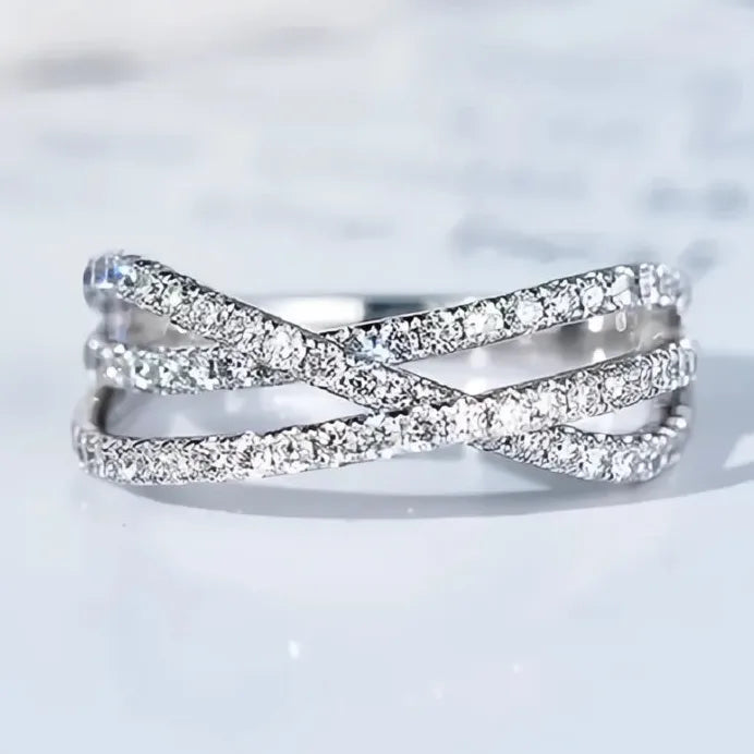 2023 Women's Geometric Cubic Zirconia Wedding Band Ring Jewelry