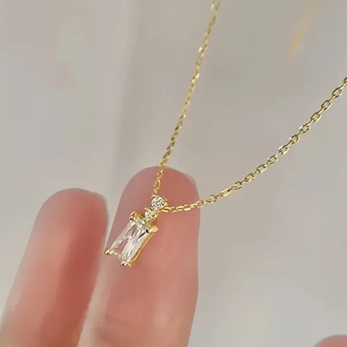 Modern Geometric Cubic Zirconia Pendant Necklace for Women Gift