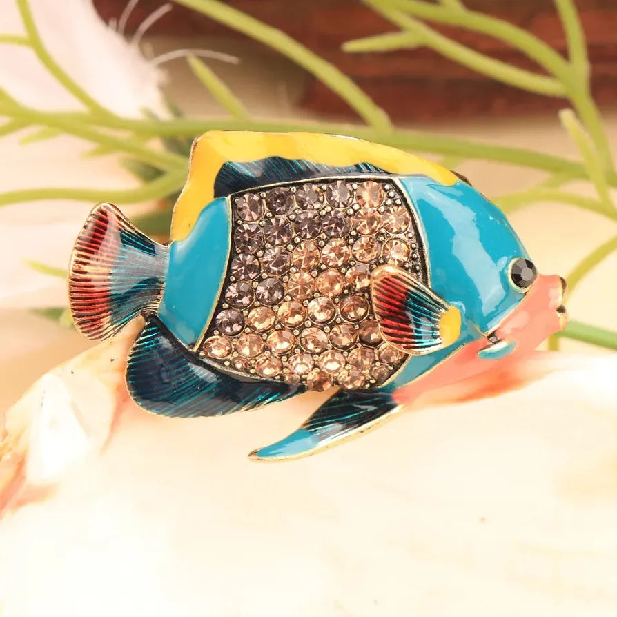 Luxury Tropical Clownfish Brooch for Women Classic Elegant Jewelry