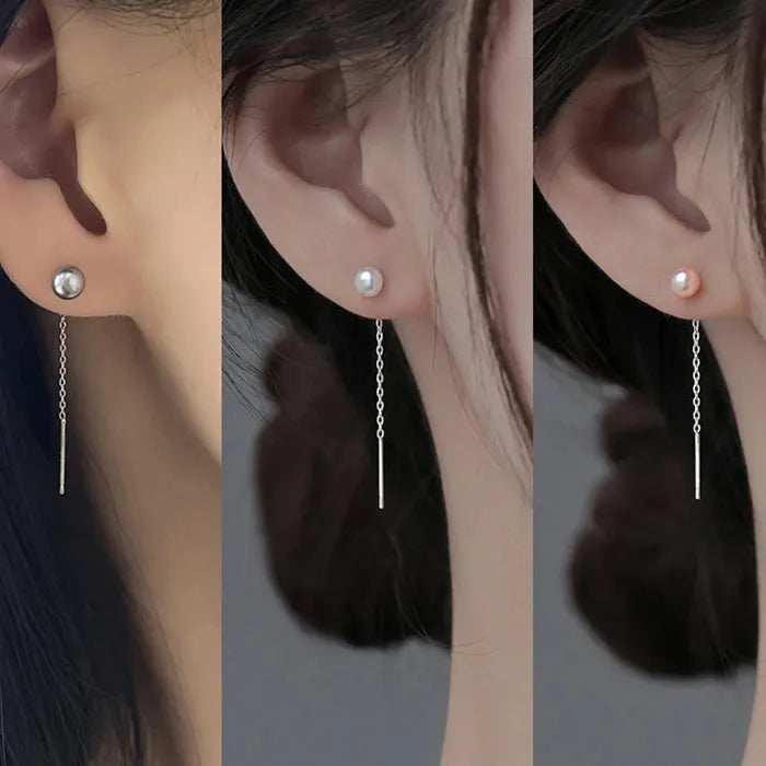 Elegant Long Imitation Pearl Dangle Tassel Earrings for Women Wedding Jewelry